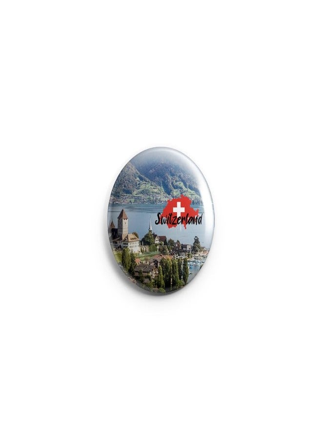 AVI 58mm Regular Size Metal Fridge Magnet Multicolor Interlaken Switzerland Europe Design MR8002501 - Image 2